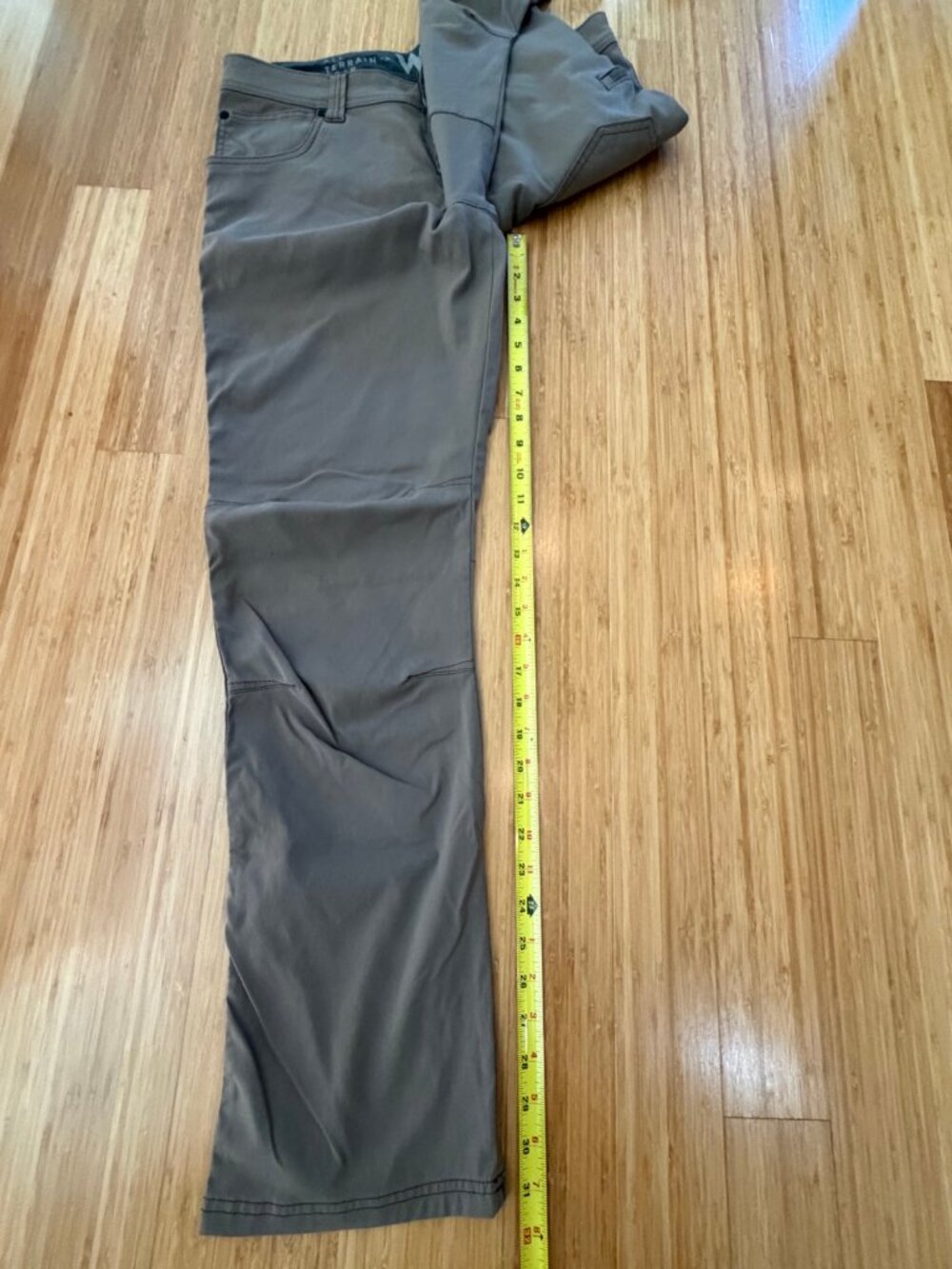 Wrangler ATG Men's Gray All Terrain Gear Pants 34x32 Nylon Stretch Zip Pocket - Picture 5 of 5